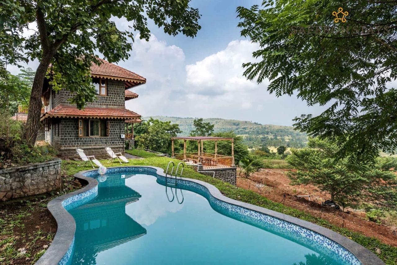 Saffronstays Niramay, Torna-Rajgad - Rustic Pool Villa With A Gazebo And Great Forest Views Marg Asni エクステリア 写真